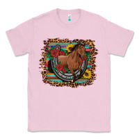 Bubblegum Pink western horse horseshoe roses sunflowers serape leopard Classic Tee - Artiststas
