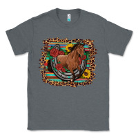 Charcoal Heather western horse horseshoe roses sunflowers serape leopard Classic Tee - Artiststas