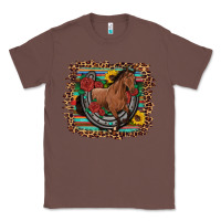 Chestnut western horse horseshoe roses sunflowers serape leopard Classic Tee - Artiststas