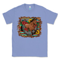 Colony Blue western horse horseshoe roses sunflowers serape leopard Classic Tee - Artiststas