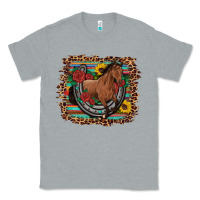 Heather Grey western horse horseshoe roses sunflowers serape leopard Classic Tee - Artiststas