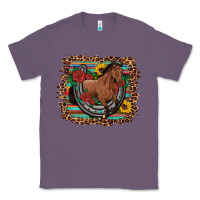Lavender western horse horseshoe roses sunflowers serape leopard Classic Tee - Artiststas