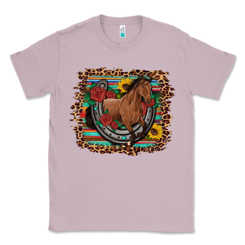 Western Horse Horseshoe Roses Sunflowers Serape Leopard Classic Tee by Artiststas | Teevron