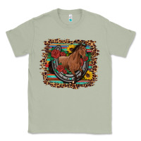 Matcha western horse horseshoe roses sunflowers serape leopard Classic Tee - Artiststas