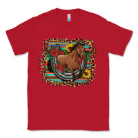Red western horse horseshoe roses sunflowers serape leopard Classic Tee - Artiststas
