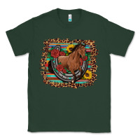 Sports Green western horse horseshoe roses sunflowers serape leopard Classic Tee - Artiststas