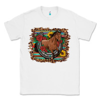 White western horse horseshoe roses sunflowers serape leopard Classic Tee - Artiststas