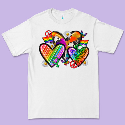 Premium Tee pride hearts