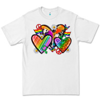 White pride hearts Premium Tee - texasbilliewilder
