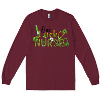 Burgundy one lucky nurse Long Sleeve Tee - BarkalooDesign