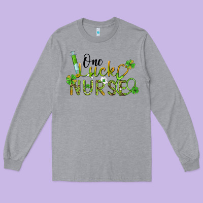 One Lucky Nurse Long Sleeve Tee Designed By Barkaloodesign
