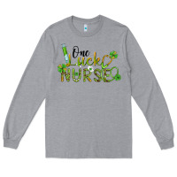 Heather Grey one lucky nurse Long Sleeve Tee - BarkalooDesign