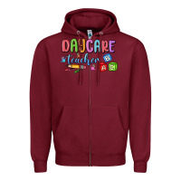 Burgundy daycare teacher Zipper Hoodie - MaliasSmallBusiness