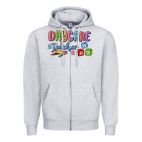Heather Grey daycare teacher Zipper Hoodie - MaliasSmallBusiness