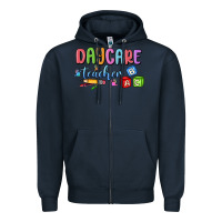 Navy daycare teacher Zipper Hoodie - MaliasSmallBusiness