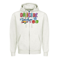 Oatmeal Heather daycare teacher Zipper Hoodie - MaliasSmallBusiness