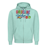 Seafoam daycare teacher Zipper Hoodie - MaliasSmallBusiness
