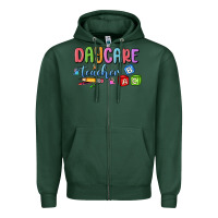 Sports Green daycare teacher Zipper Hoodie - MaliasSmallBusiness