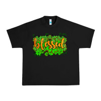Black blessed with  shamrocks Urban Heavy Tee - AdoDesignShop