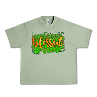 Oil Green blessed with  shamrocks Urban Heavy Tee - AdoDesignShop
