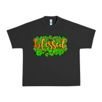 Pigment Black blessed with  shamrocks Urban Heavy Tee - AdoDesignShop