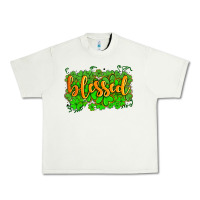 Pistachio blessed with  shamrocks Urban Heavy Tee - AdoDesignShop