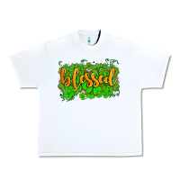 White blessed with  shamrocks Urban Heavy Tee - AdoDesignShop