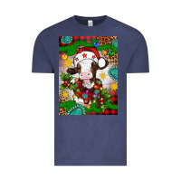Vintage Denim christmas cow air freshener Vintage Tee - Artiststas