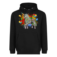 Black autism unicorn Heavyweight Hoodie - LillyAllenDesigns