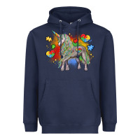 Navy autism unicorn Heavyweight Hoodie - LillyAllenDesigns