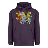 Plum autism unicorn Heavyweight Hoodie - LillyAllenDesigns