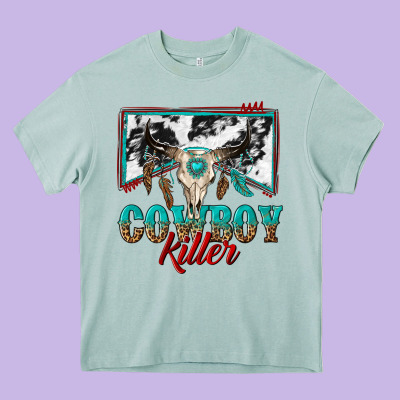 Cowboy Killer Heavy Core Tee Designed By Texasbilliewilder
