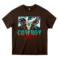 Chocolate Brown cowboy killer Heavy Core Tee - texasbilliewilder