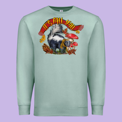 It's Fall Y'all Skunk Premium Sweatshirt Designed By Lillyallendesigns
