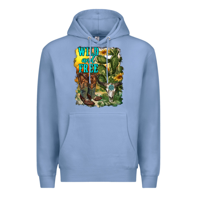 Wild And Free Cowgirl Boots Premium Hoodie by RanaPortraitStore | Teevron
