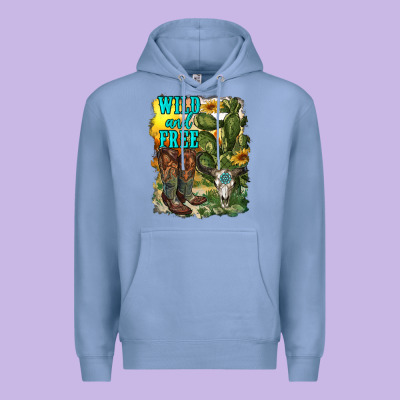 Wild And Free Cowgirl Boots Premium Hoodie Designed By Ranaportraitstore