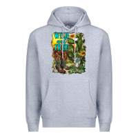 Heather Grey wild and free cowgirl boots Premium Hoodie - RanaPortraitStore