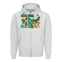 Dove Grey roaring into 100 day of school Zipper Hoodie - MaliasSmallBusiness