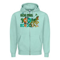 Seafoam roaring into 100 day of school Zipper Hoodie - MaliasSmallBusiness