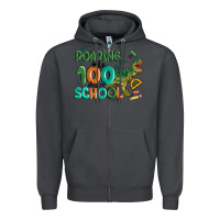 Smoke roaring into 100 day of school Zipper Hoodie - MaliasSmallBusiness