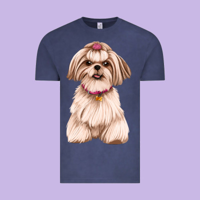 Shih Tzu Dog Design Vintage Tee Designed By Jahusdesignshop