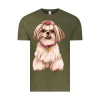 Vintage Olive Shih Tzu Dog Design Vintage Tee - JahusDesignShop