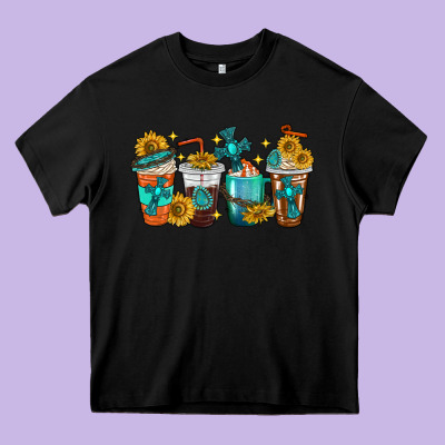 Cross Coffee Cups Heavy Core Tee Designed By Texasbilliewilder