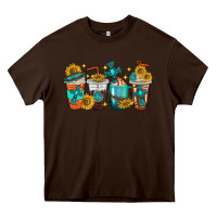 Chocolate Brown cross coffee cups Heavy Core Tee - texasbilliewilder
