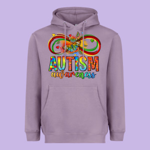 Autism Awareness Butterfly Infinity Symbol Heavyweight Hoodie Designed By Lillyallendesigns