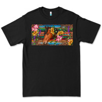 Black Brown horse with flowers and leopard Premium Tee - RanaPortraitStore