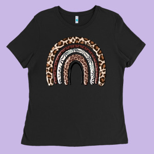 Cheetah Rainbow Ladies Tee Designed By Maliassmallbusiness