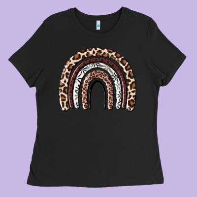 Ladies Tee Cheetah rainbow