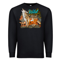 Black Wild About Fall Coyote Premium Sweatshirt - LillyAllenDesigns