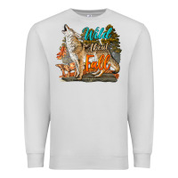 Dove Grey Wild About Fall Coyote Premium Sweatshirt - LillyAllenDesigns